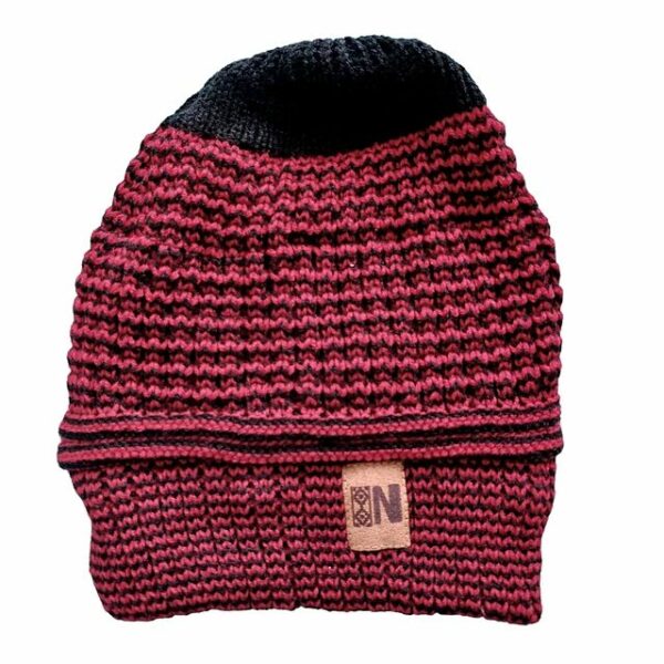 Gorro de Lana Negro con Rojo - Imagen 2