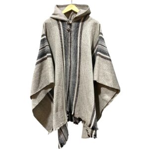 Poncho Cordillera beige con franjas