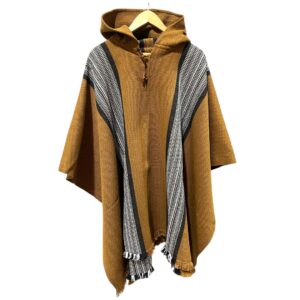poncho artesanal vicuña con franjas